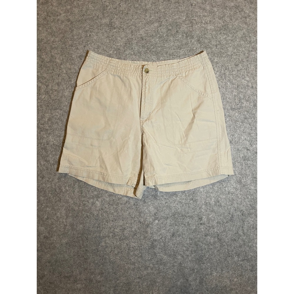Columbia Womens Hiking Shorts Tan Beige Size 12 AL4335 Cotton Outdoor Trail